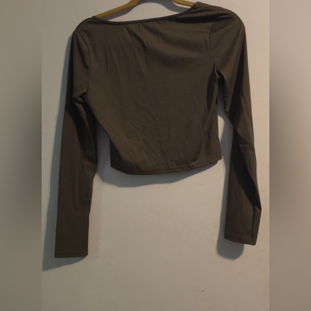 Elegant Brown Long Sleeve Bodysuit - Picture 8 of 10